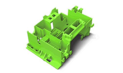 Un pezzo verde realizzato con la nostra prototipazione rapida